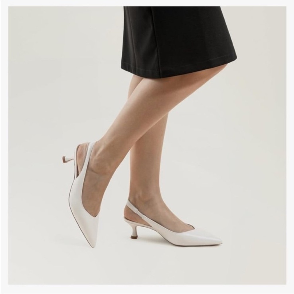 7or9 Women's Sandals Pointed Toe Slingback Kitten Heels size EU 38/ 7-7.5